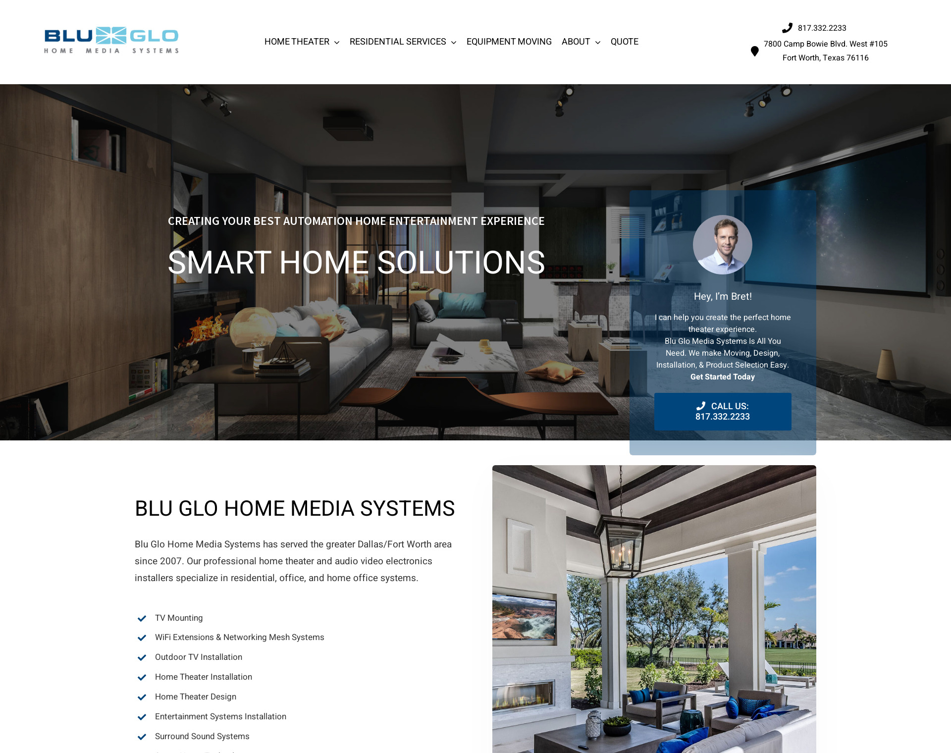 Blu Glo Home Media Systems Website by CCP Web Design in Charlotte NC