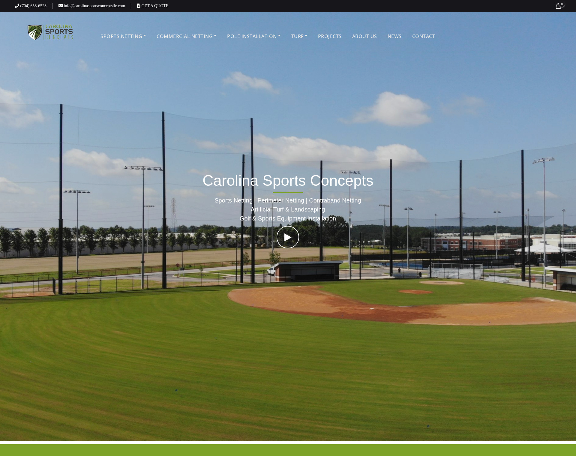 Carolina Sports Concepts Website by CCP Web Design in Charlotte NC