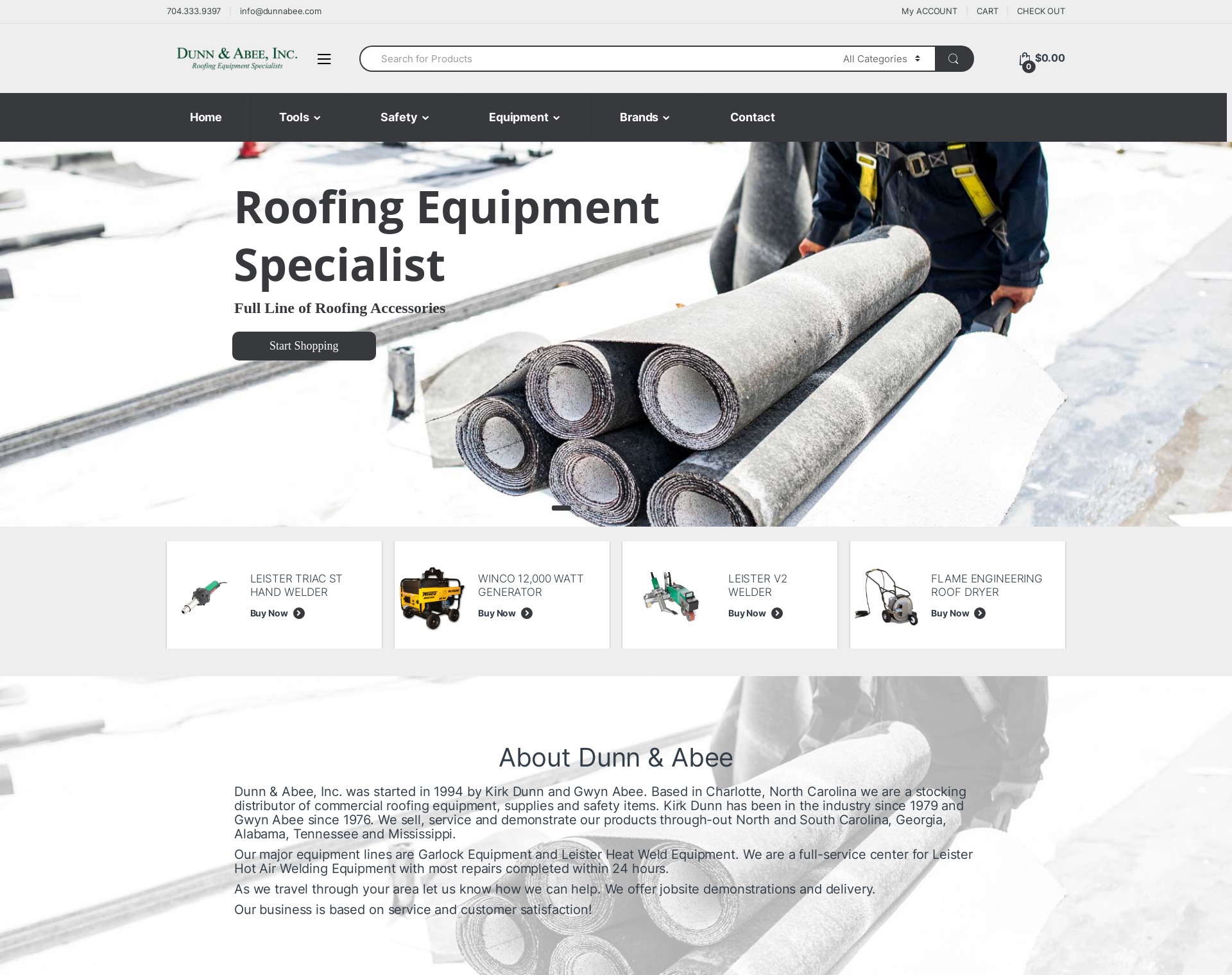 Dunn & Abee Roofing Website by CCP Web Design in Charlotte NC