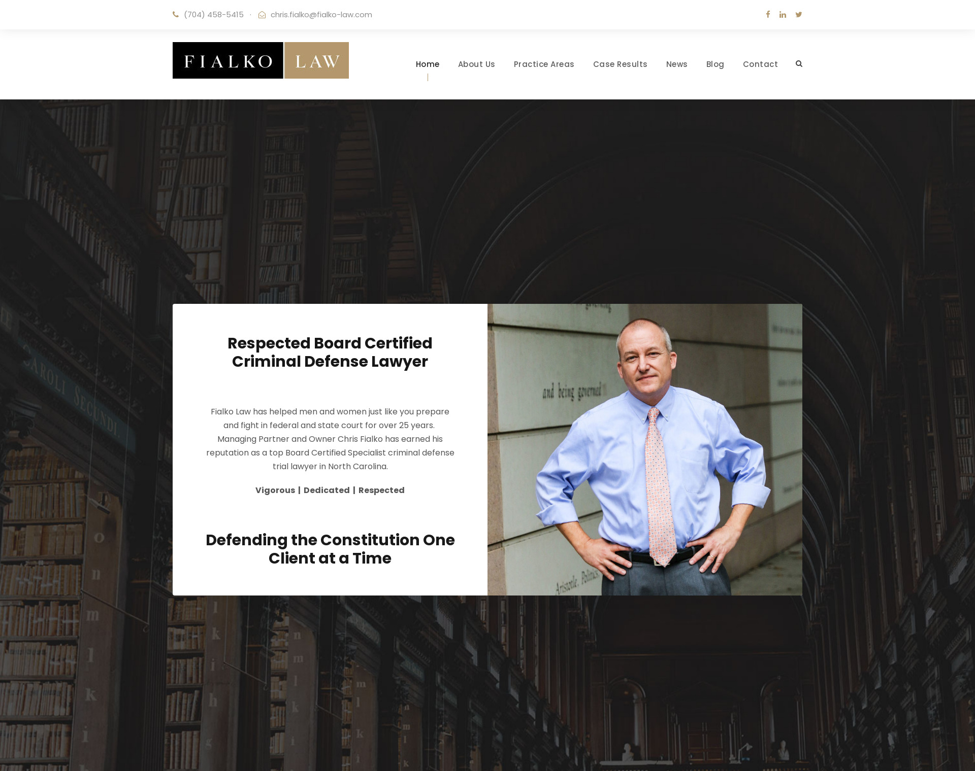 Fialko Law Website by CCP Web Design in Charlotte NC