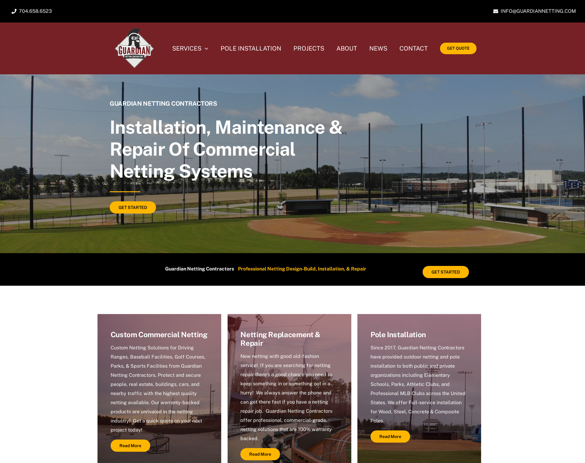 Guardian Fencing & Sports Equipment Website by CCP Web Design in Charlotte NC