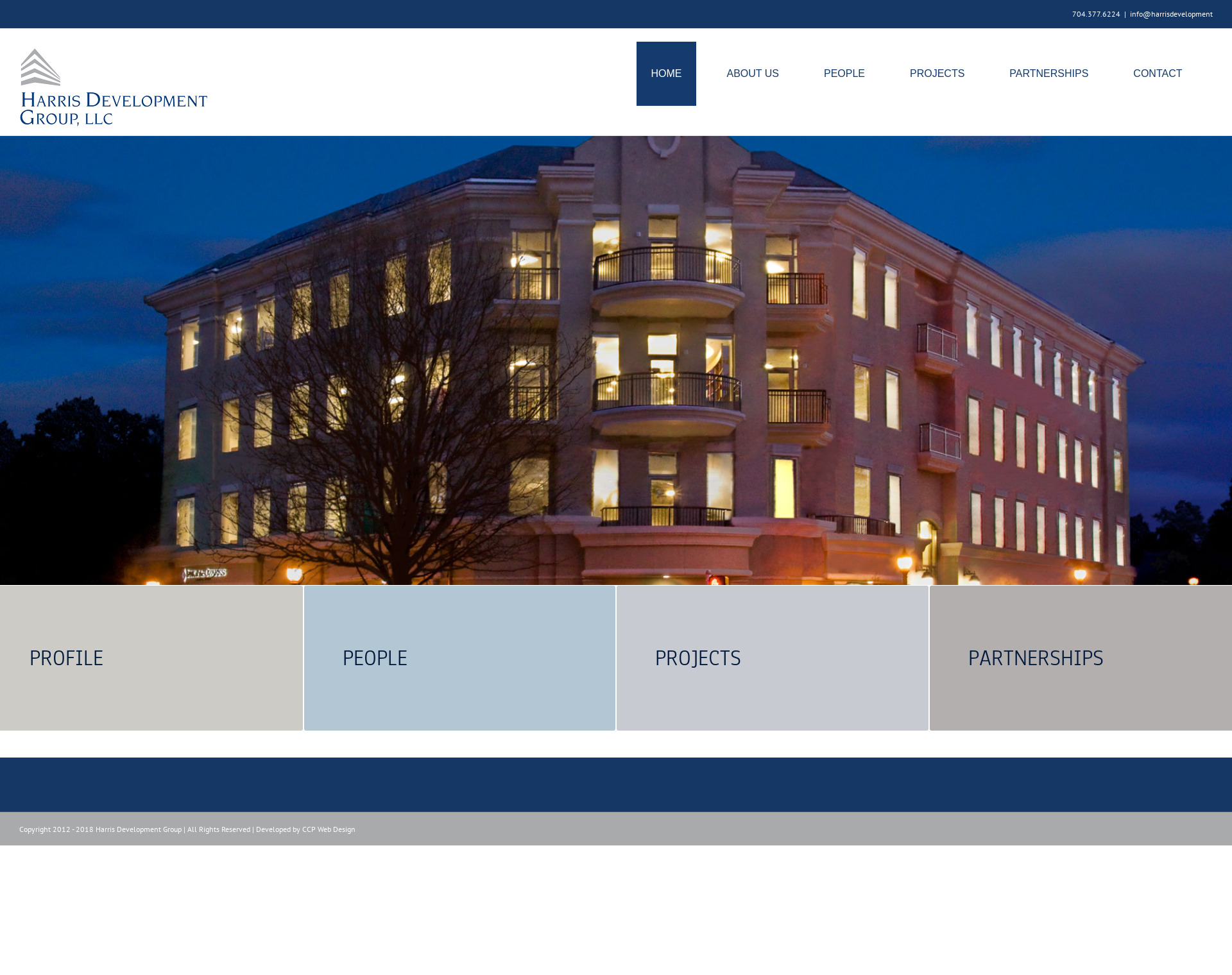 Harris Development Group Website by CCP Web Design in Charlotte NC