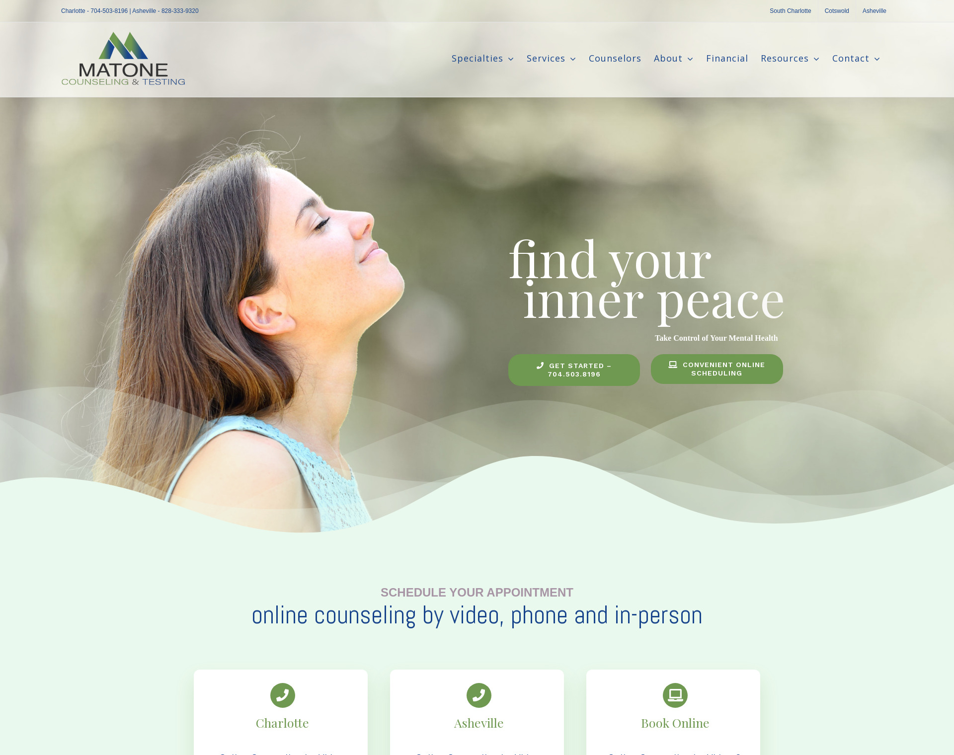 Matone Counseling Website by CCP Web Design in Charlotte NC