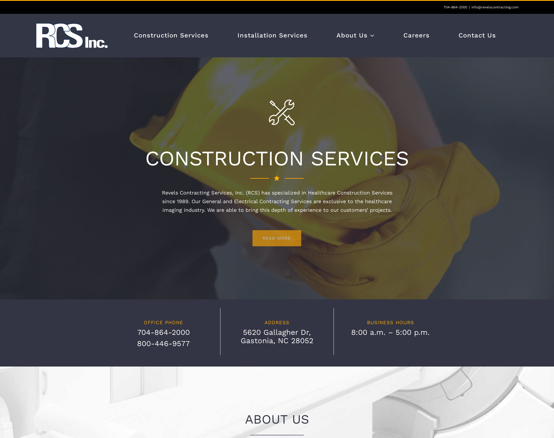 Revels Construction Services Website by CCP Web Design in Charlotte NC