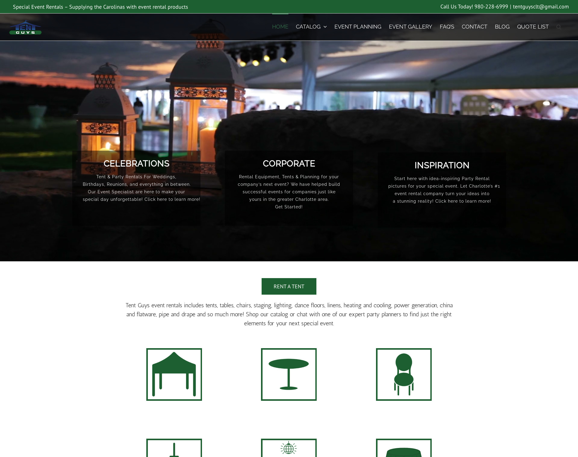 Tent Guys Website by CCP Web Design in Charlotte NC