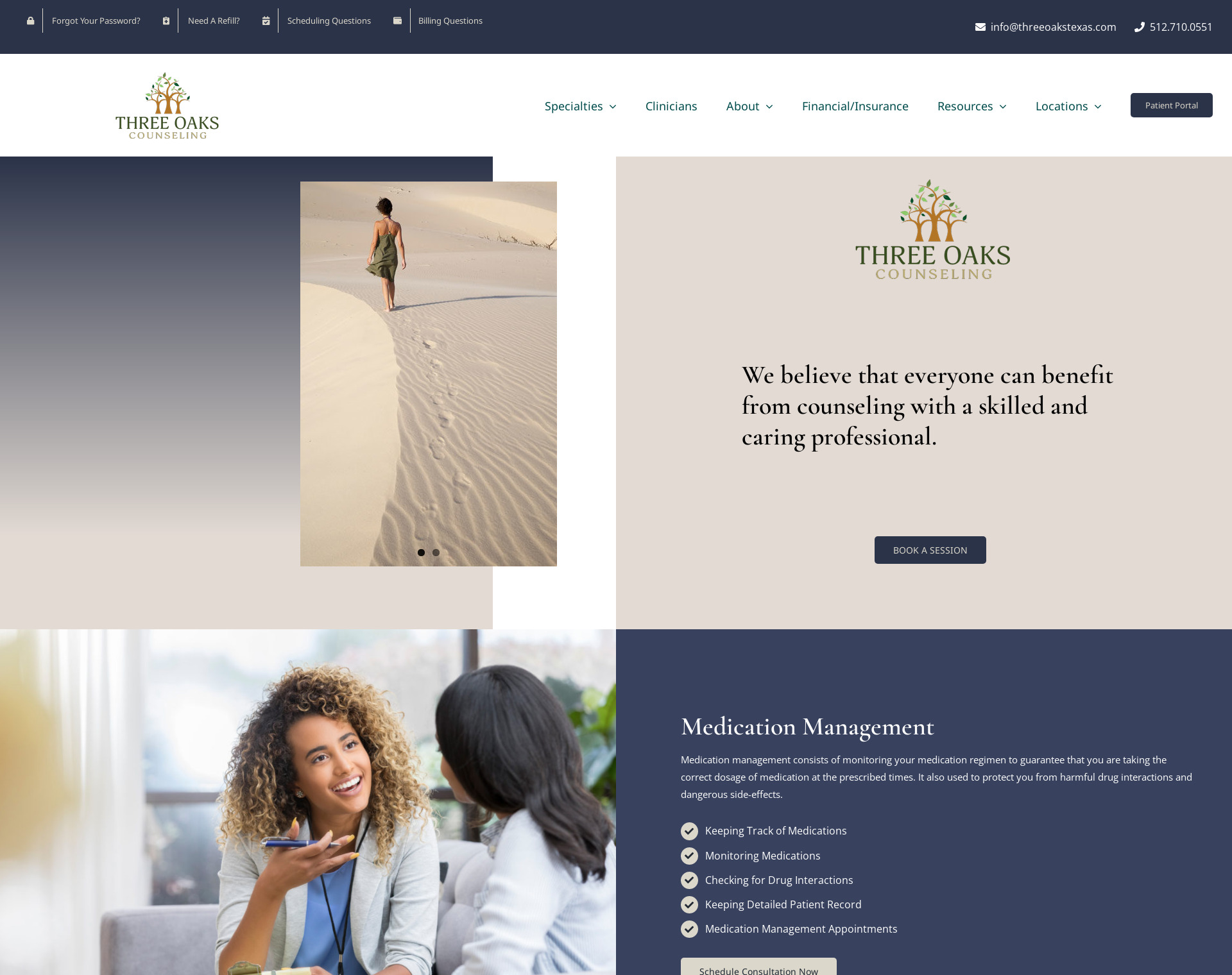 Three Oaks Counseling Website by CCP Web Design in Charlotte NC